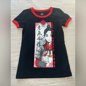 Disney MULAN LOYAL BRAVE TRUE YOUTH M Girls T-Shirt black